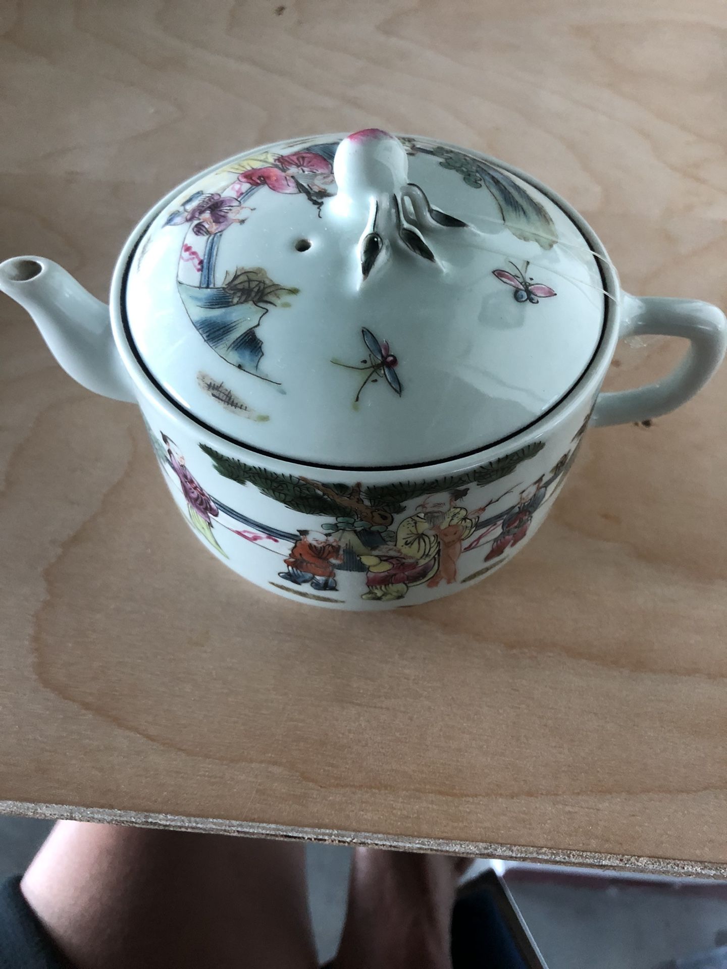 Antique Rose Family Teapot Fine China
