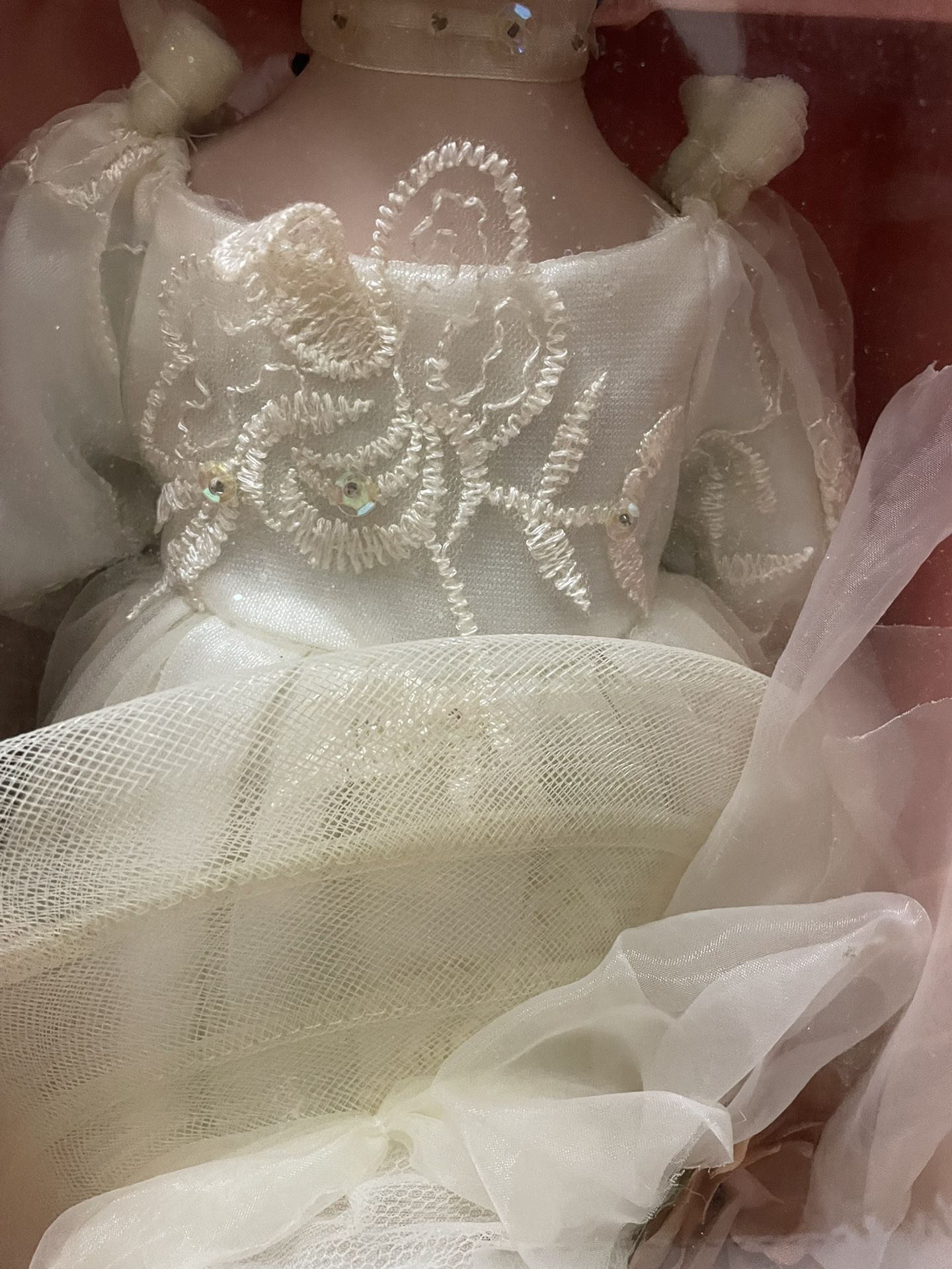 Porcelain Doll In White Dress In Box - photo 3