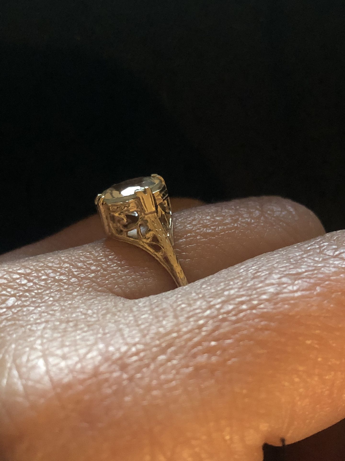 Art Deco Gold Aquamarine Engagement Ring - photo 2