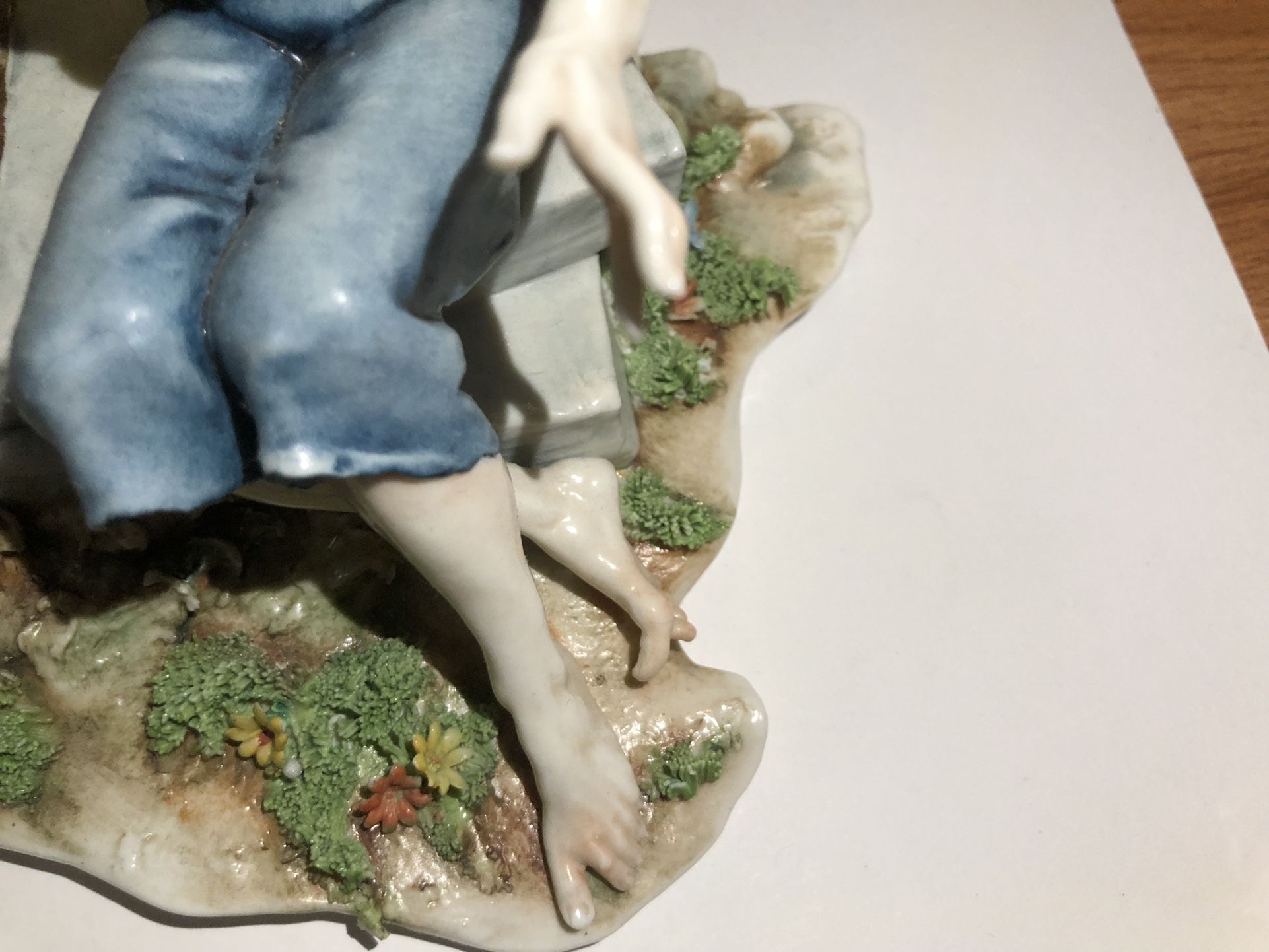 Boy And Girl Playing Porcelain Statue - photo 4