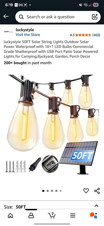 Solar string light 50ft