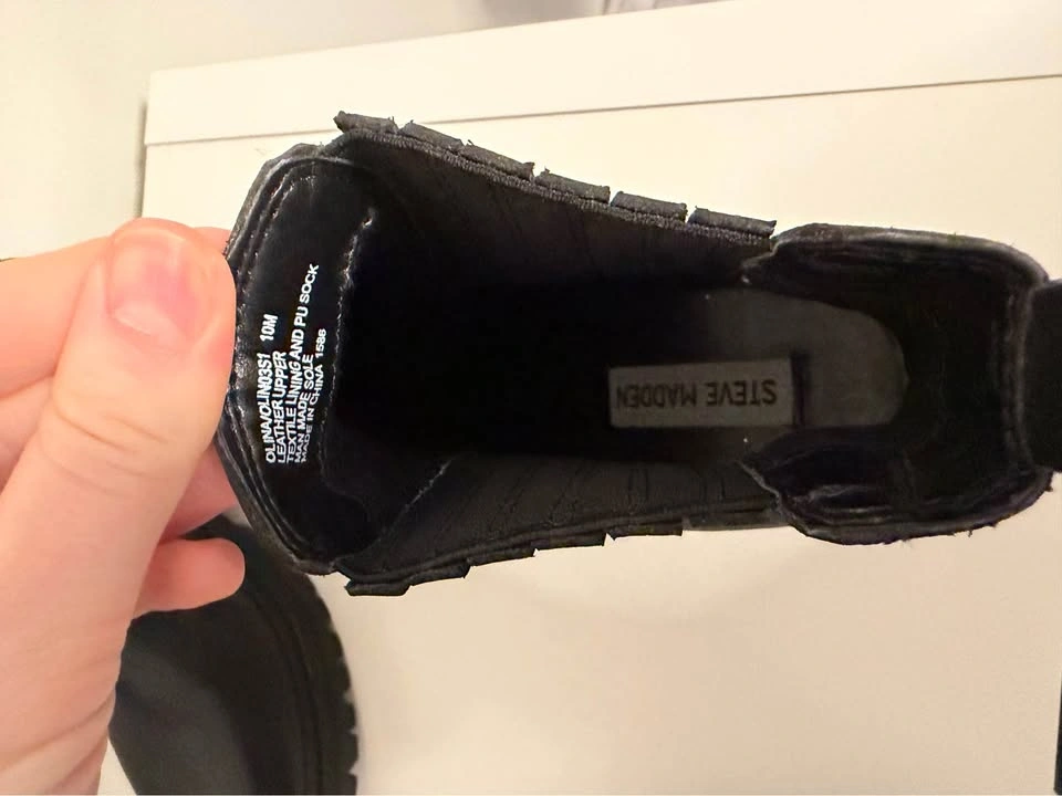 Black Steve Madden Heeled Boots - Size 10 - photo 2