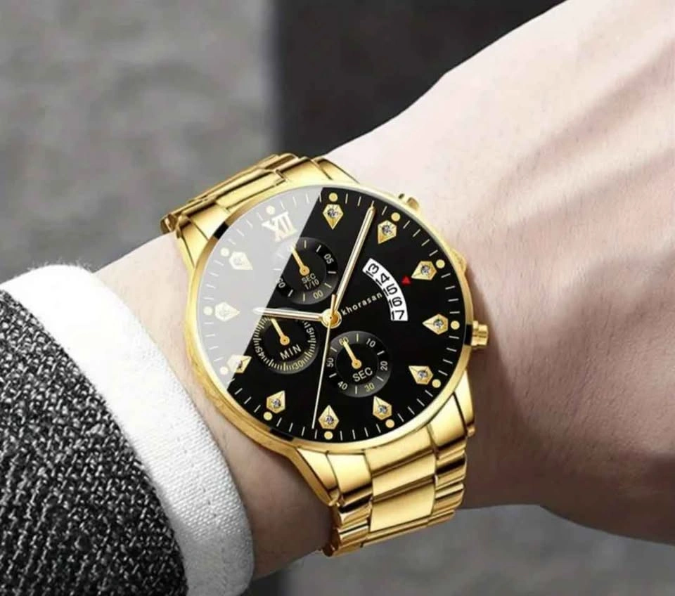 Golden Watch with Calendar Display & Bracelet - photo 2