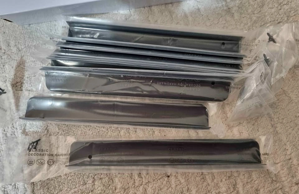 10-Pack Black Finger Edge Pull Cabinet Handles - Brand New