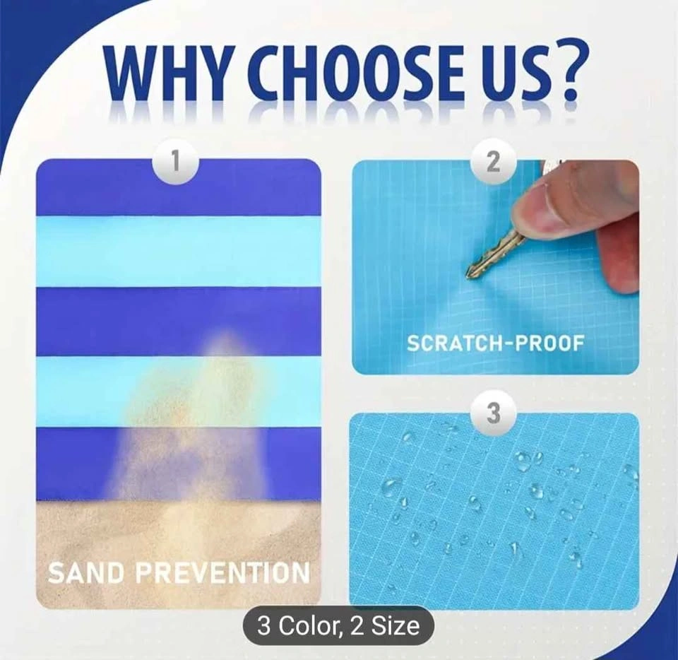 Oversized Sandproof Beach Mat for 4-7 Adults - photo 4