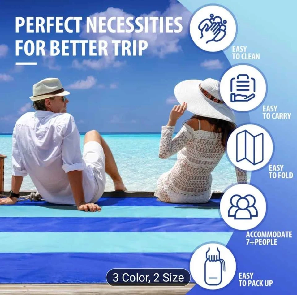 Oversized Sandproof Beach Mat for 4-7 Adults - photo 5