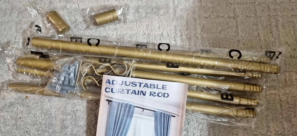 Brand New Adjustable Curtain Rod - Matte Gold / Brass