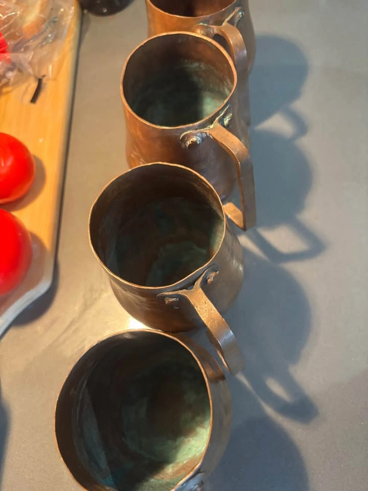 Set of 4 Solid Hammered Copper Moscow Mule Mugs 5” Tall - photo 5