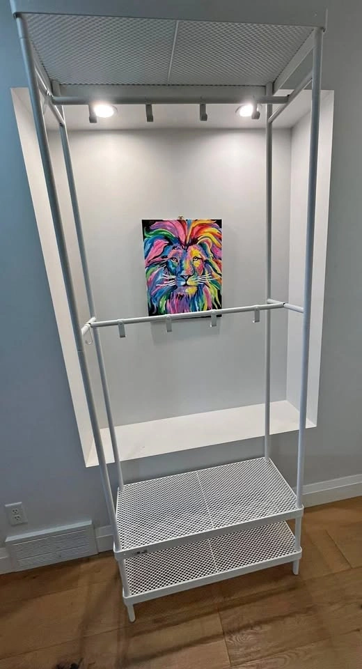 MACKAPÄR Coat rack with shoe storage unit