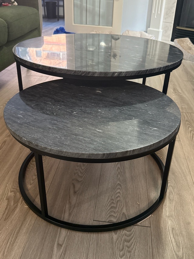 Marble Nesting Coffee Tables — Metro Element | Set of 2 🌱