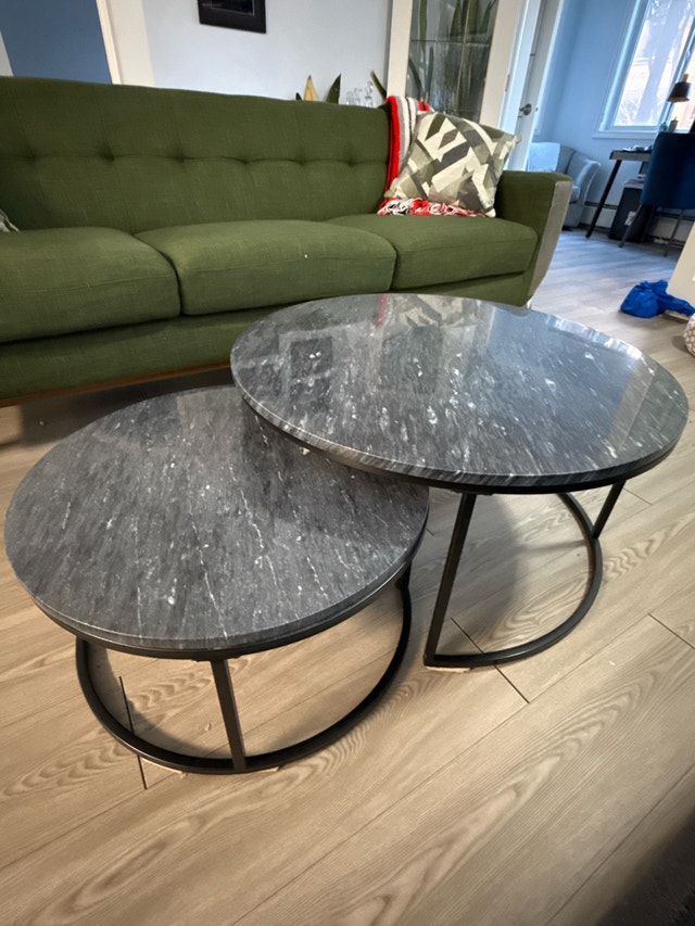 Marble Nesting Coffee Tables — Metro Element | Set of 2 🌱 - photo 2
