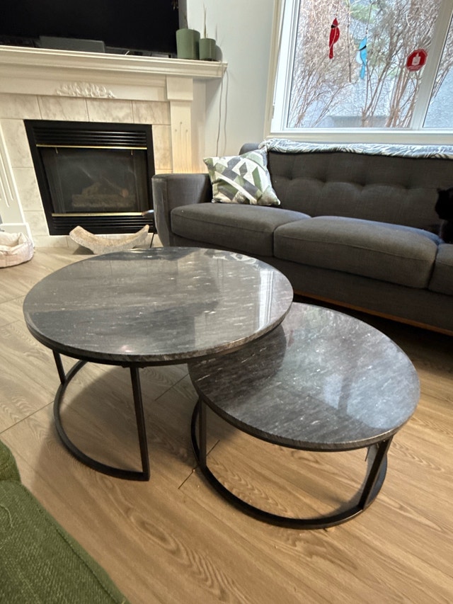 Marble Nesting Coffee Tables — Metro Element | Set of 2 🌱 - photo 3