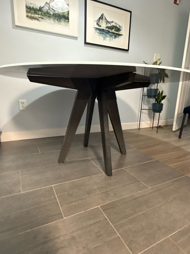 Trica Soul Dining Table — 60” Round Glass Oak 🌱 Steel - photo 4
