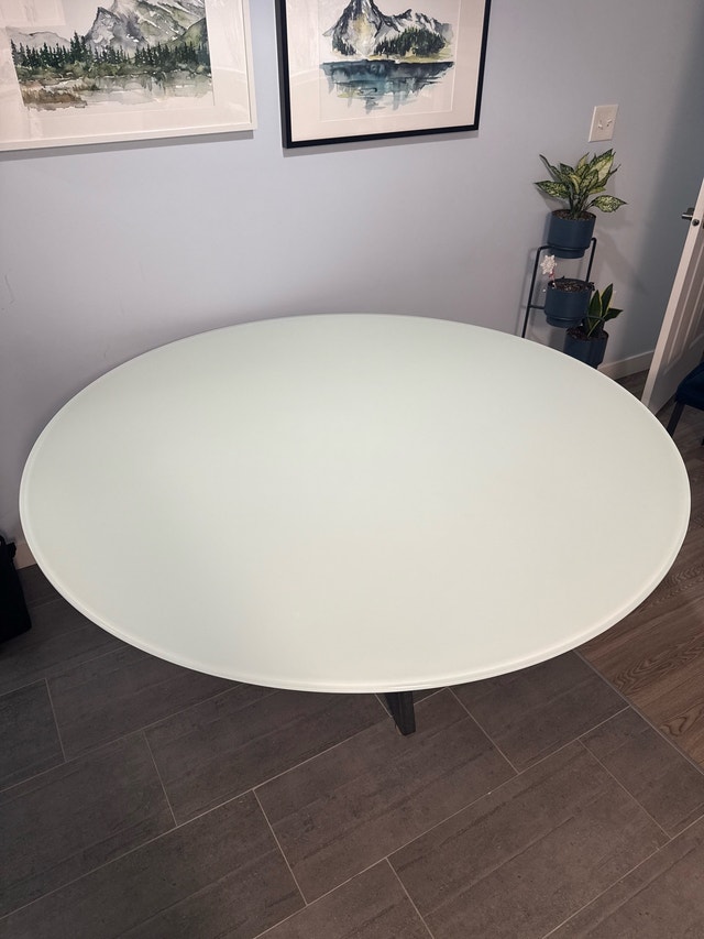 Trica Soul Dining Table — 60” Round Glass Oak 🌱 Steel - photo 5