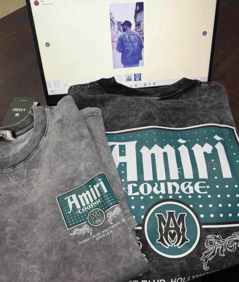 Amiri Lounge Graphic T-Shirt – Washed Grey – Streetwear Style - photo 2