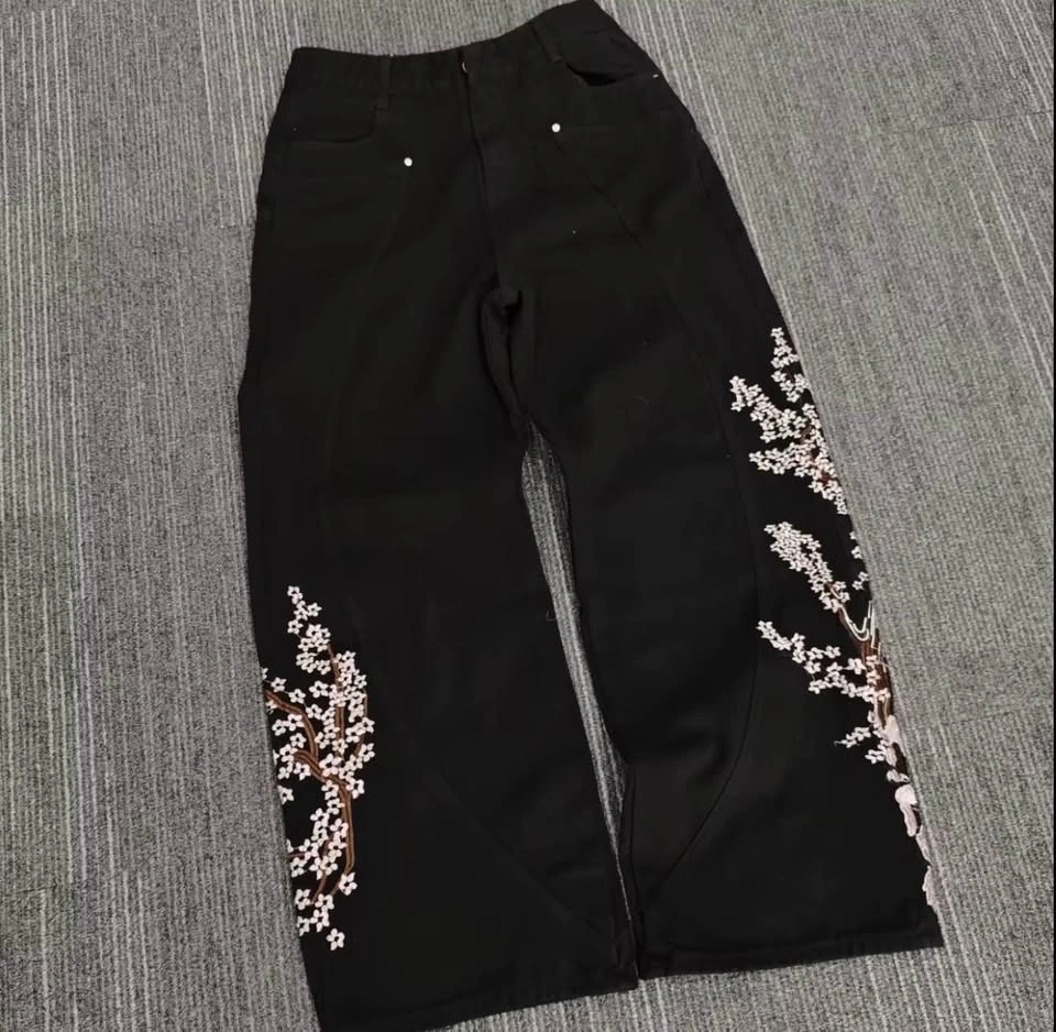 🔥 Vintage 3D Embroidery Baggy Denim Jeans – Streetwear Style 🔥 - photo 5