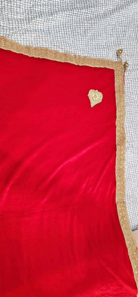 Red velvet shawl