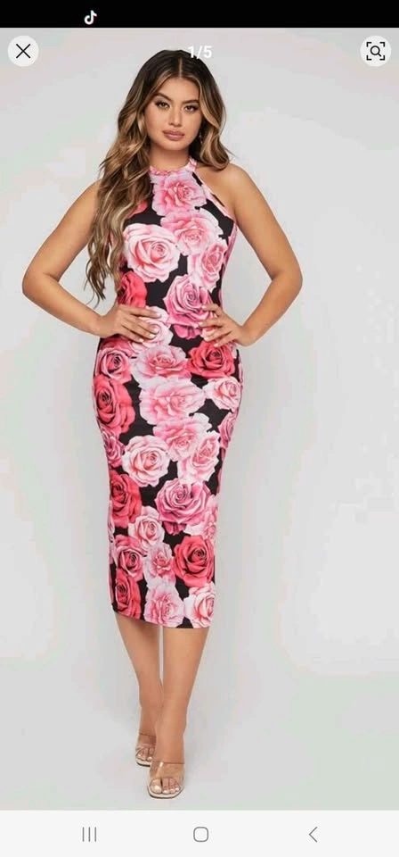 Floral print bodycon dress - photo 3
