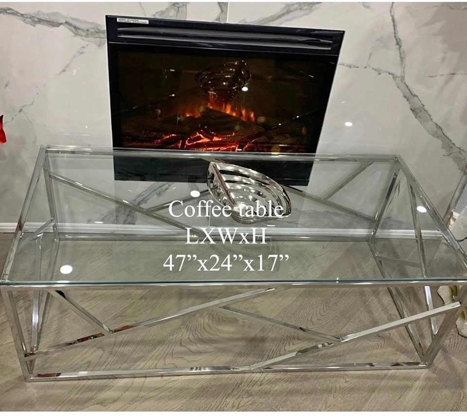 New Coffee / Console Table – Stainless Steel & Tempered Glass