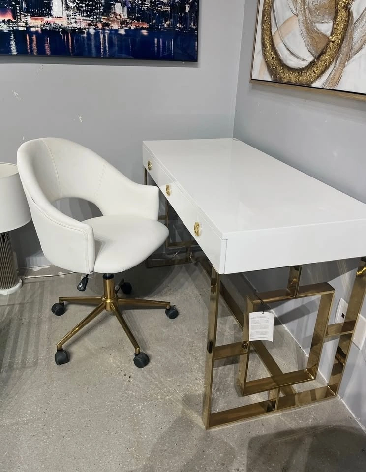 Computer Desk – Gold Finish - photo 3