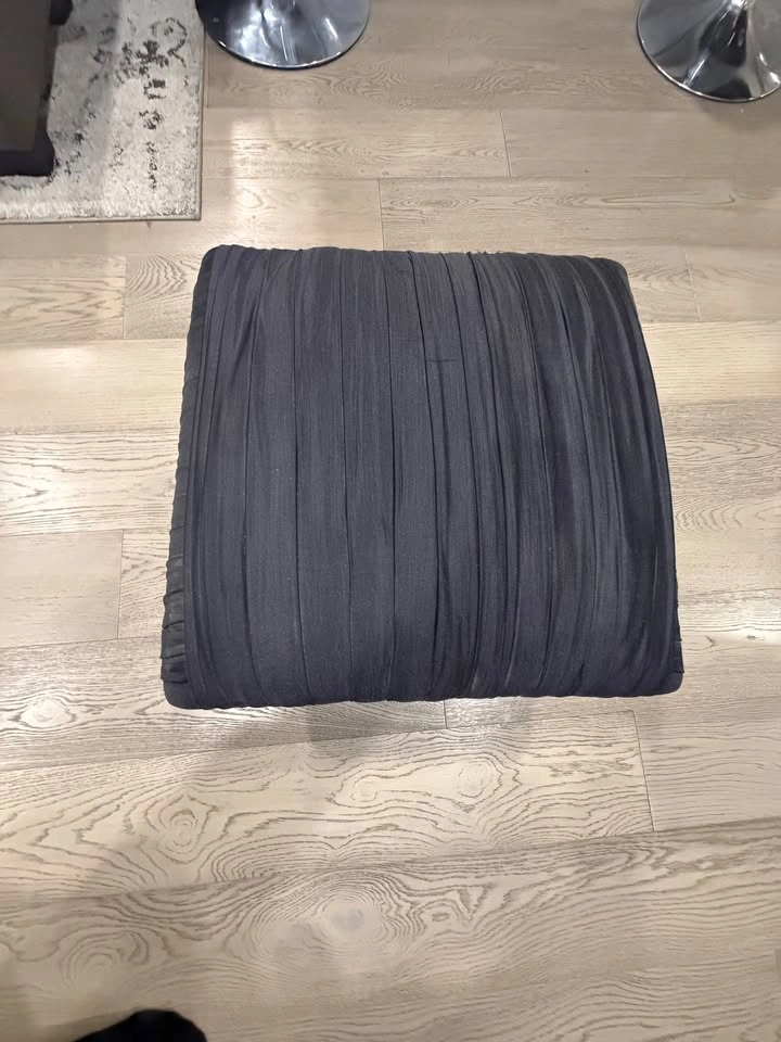 Black Fabric Ottoman - photo 3