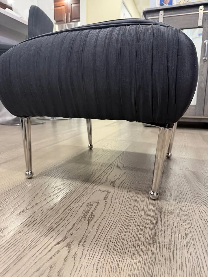 Black Fabric Ottoman - photo 4