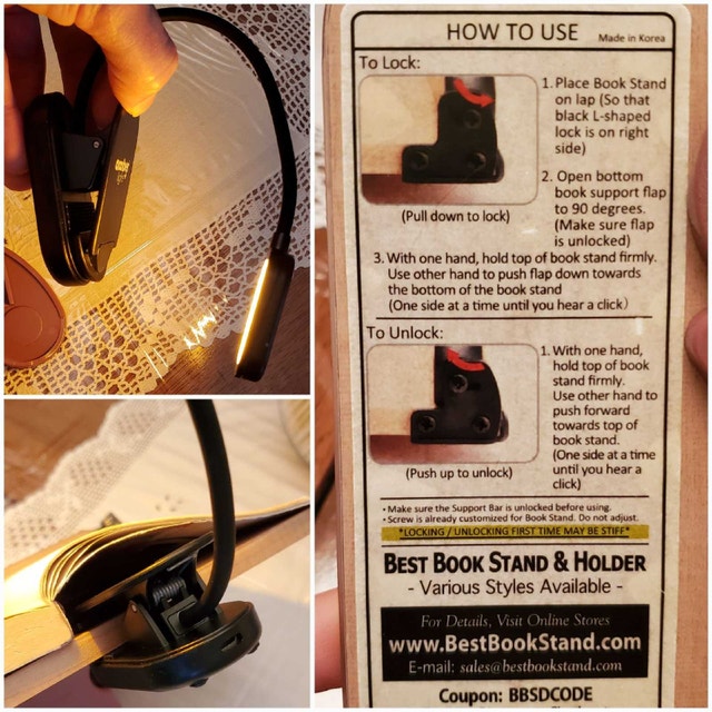 ✴️ NicePro Wooden Book/Tablet/Computer Stand+Rechargable Light - photo 2
