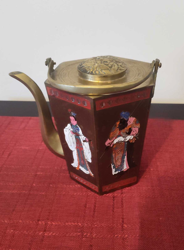 Vintage Brass Oriental Teapot Kettle - photo 2
