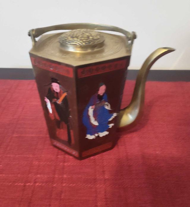 Vintage Brass Oriental Teapot Kettle - photo 4