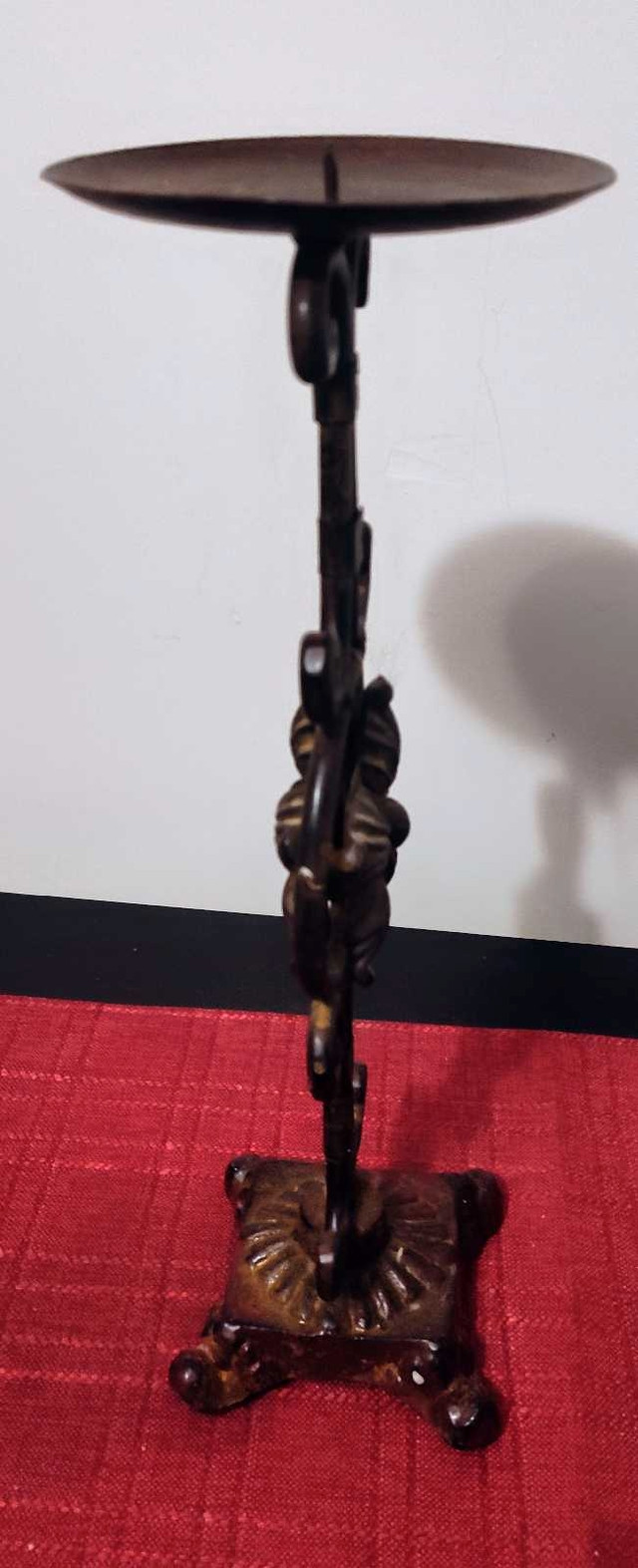 Vintage Long Stem Cast Iron Candlestick Candle Holder - photo 2
