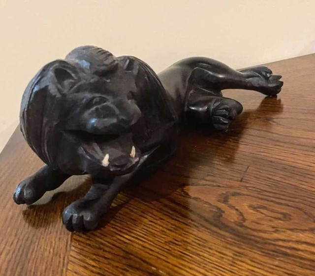 Vintage Hand Carved African Lion