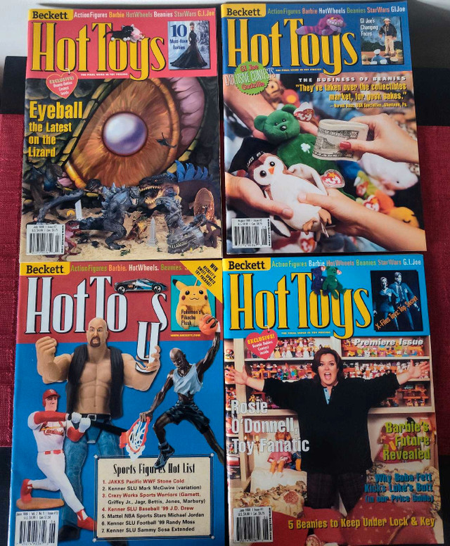 Vintage 1998-1999 Hot Toys Magazines WWE #1,2,3,13