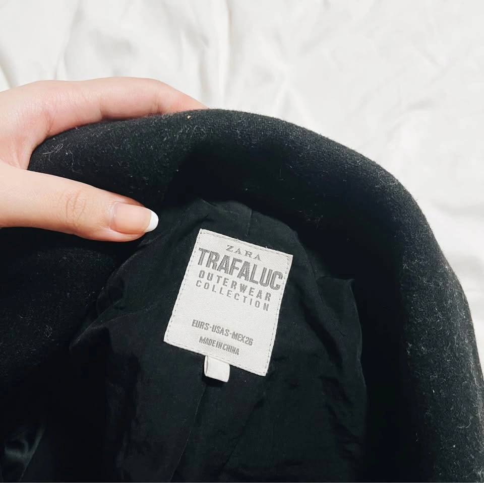 Zara Trafaluc Outerwear Trench Coat - Black, Size Small - photo 3