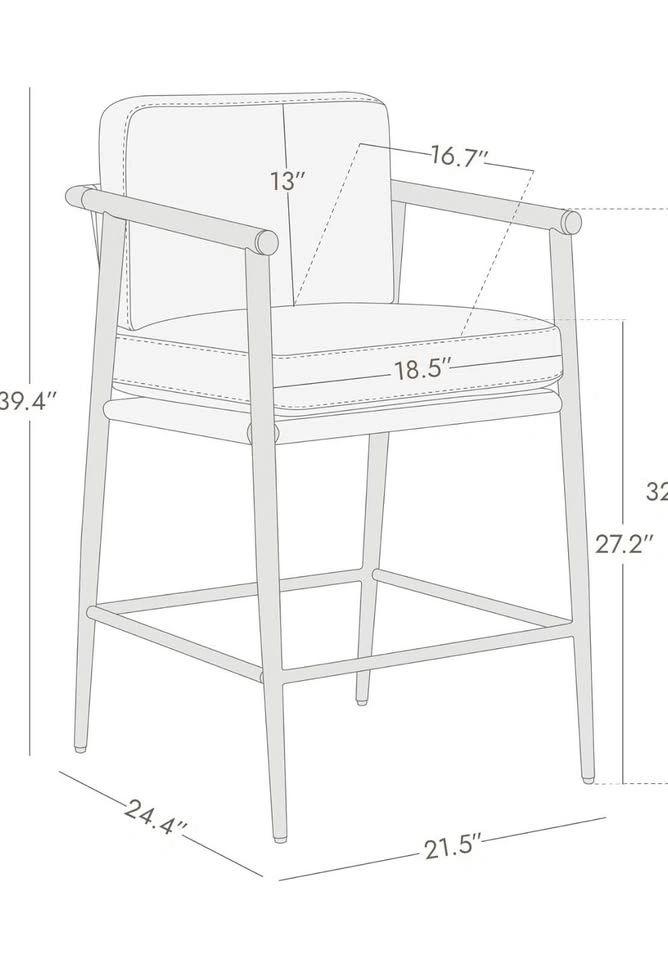 2 Pcs Saddle Brown Bar Stool - photo 2