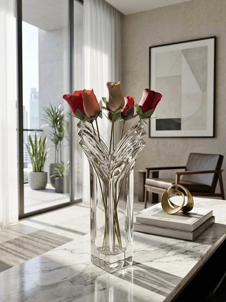 Vintage 1980’s MIKASA Crystal Art-Deco Vase 11.75"