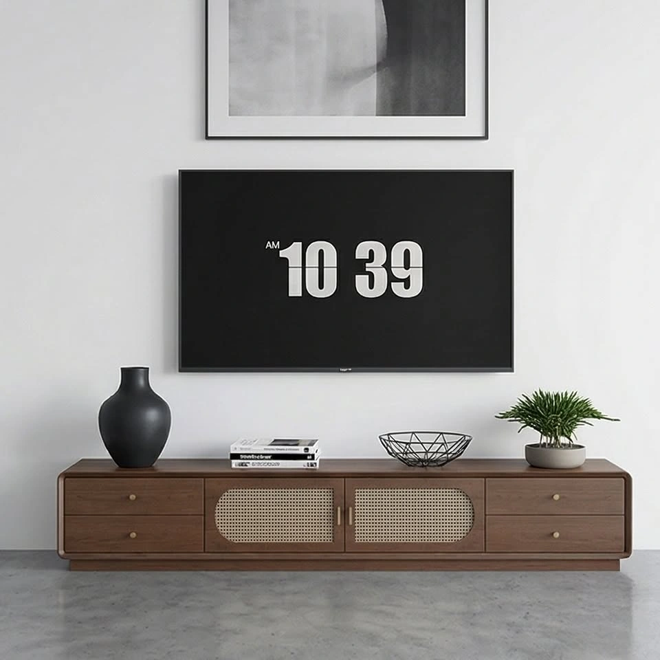 Classic Rattan TV Console - Storage Cabinet - photo 2