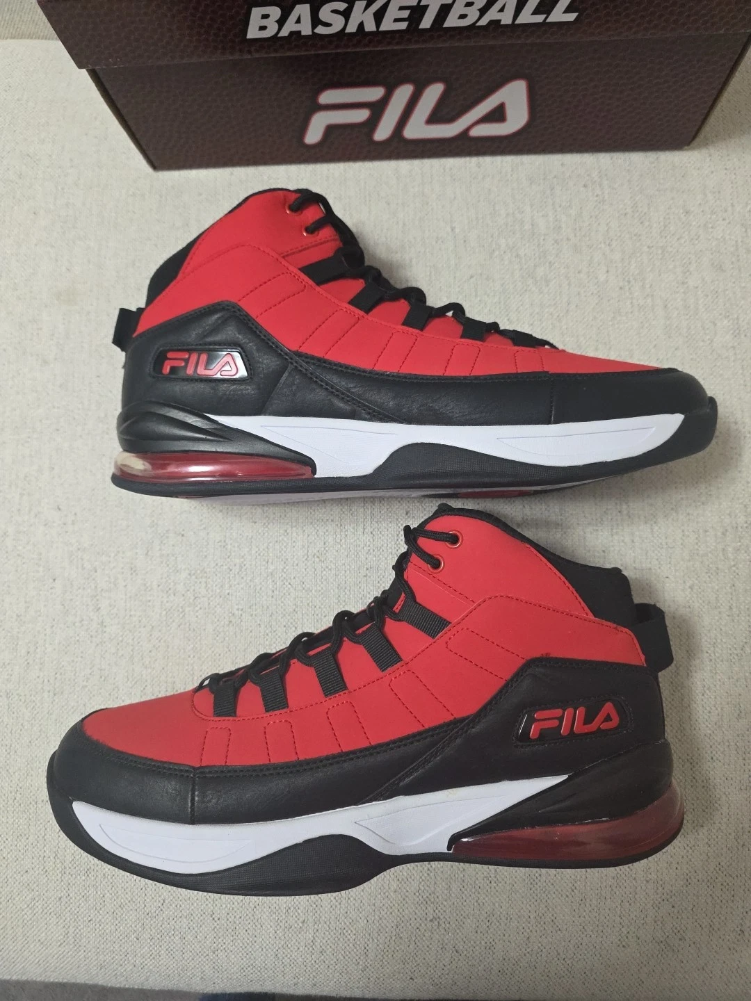 Fila Mens MB Black Size 11 Red Athletic Sneakers