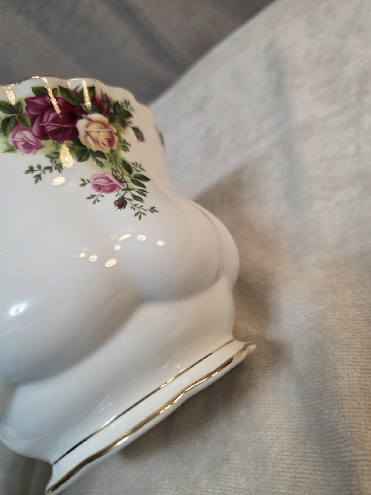 Vintage 1962 Royal Albert Old Country Roses Cache Pot Planter - photo 3