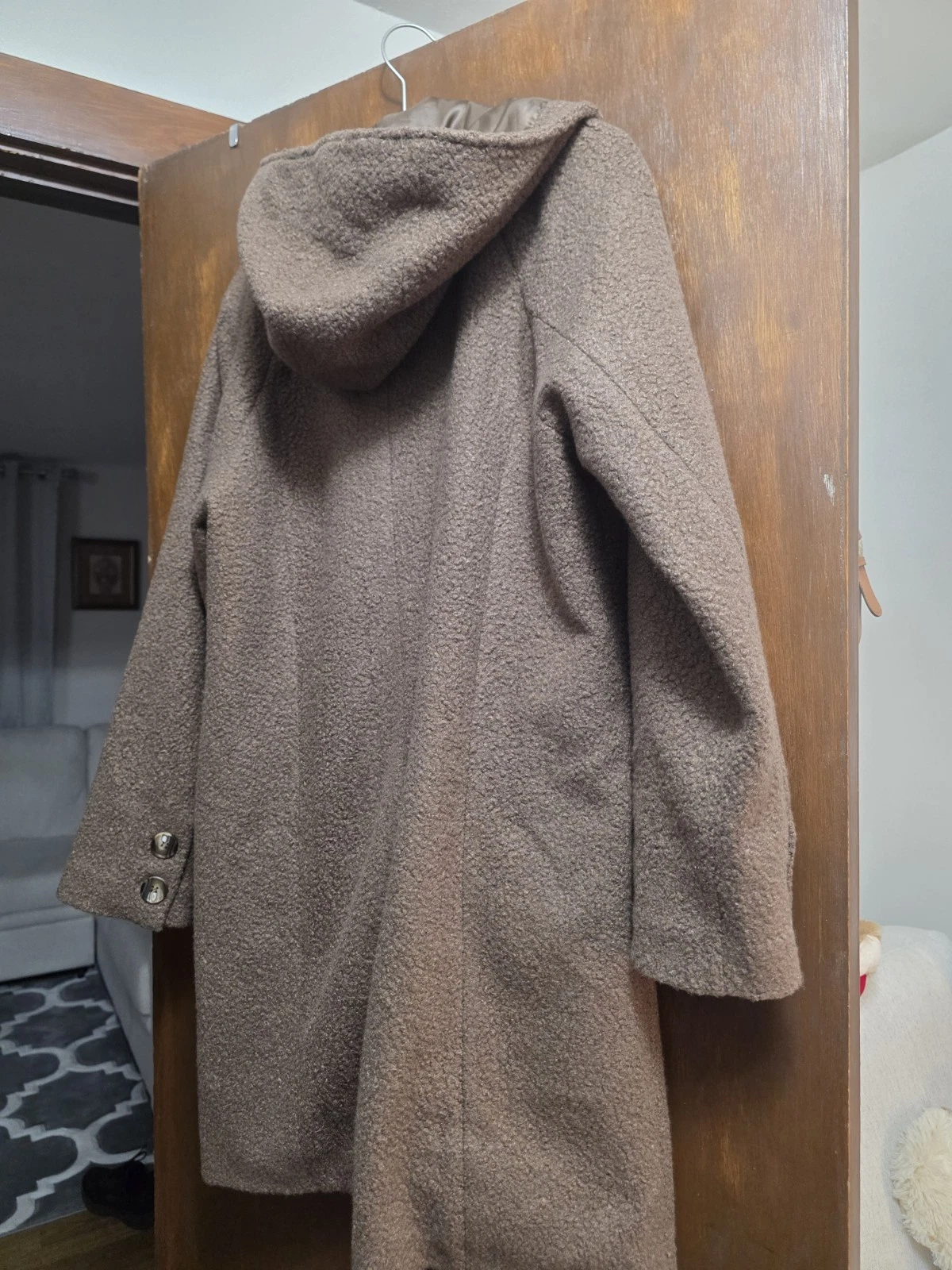 Chouyatou Notched Collar Single Breasted Wool Blend Over Coat M - photo 4