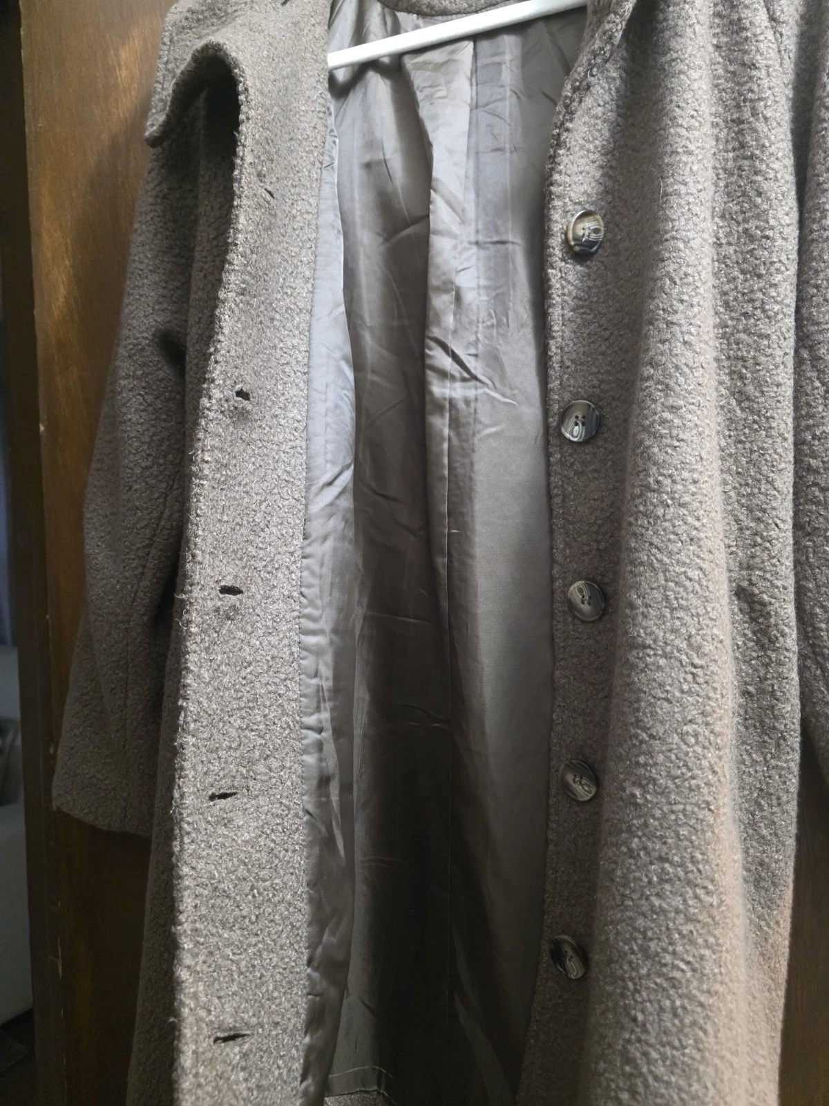 Chouyatou Notched Collar Single Breasted Wool Blend Over Coat M - photo 5