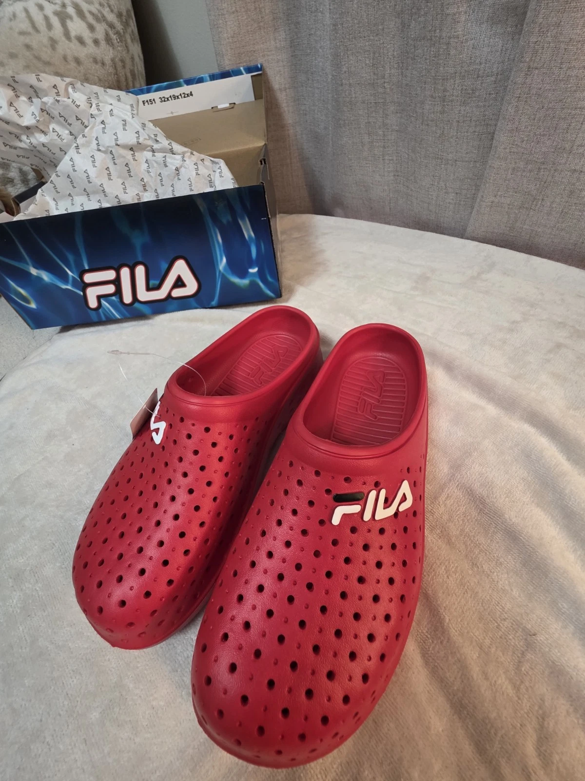 Fila Impel Slide Mens Shoes Size 7, Red New With Box