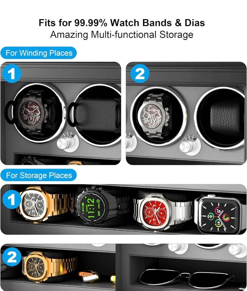 New Watch Winder for 4 Automatic Watches (Gray) - photo 2