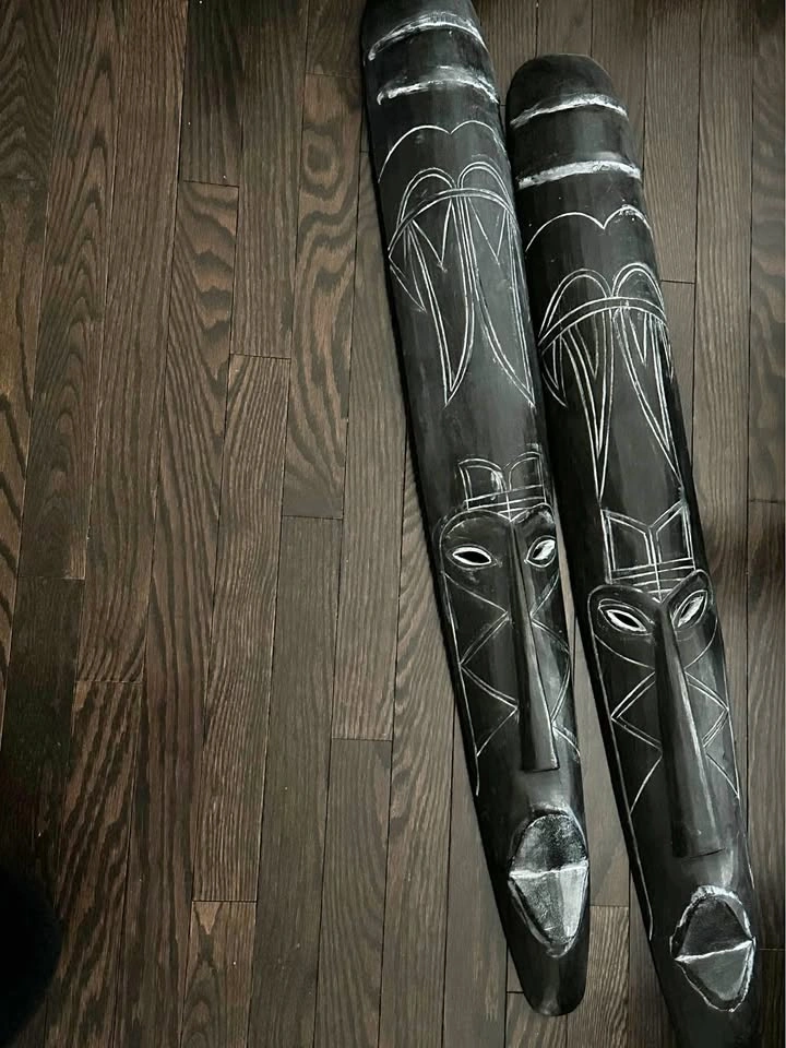 Pair Carved Art Masks