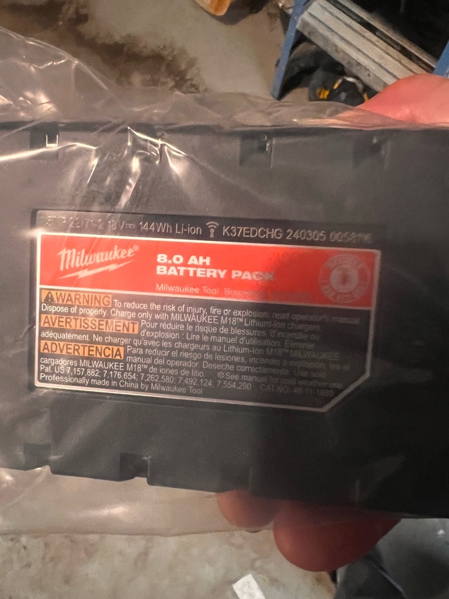 Milwaukee 8.0 AH Battery Pack