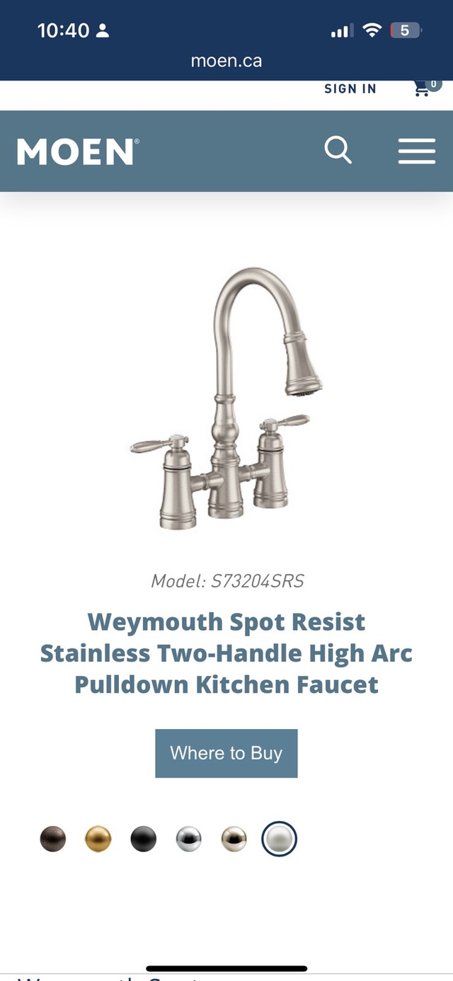 Moen Weymouth S73204SRS Spot Resist Stainless Kitchen Faucet