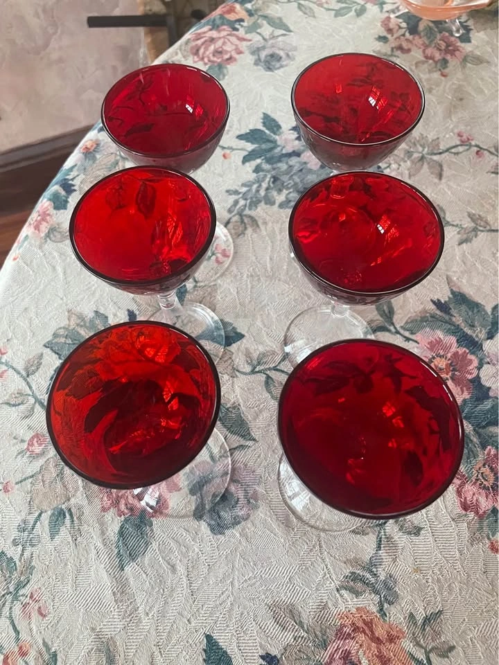 Ruby Red Cordial Glasses Set of 6 - Never Used! - photo 3