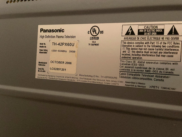 Panasonic High Definition Plasma TV 42" - photo 2