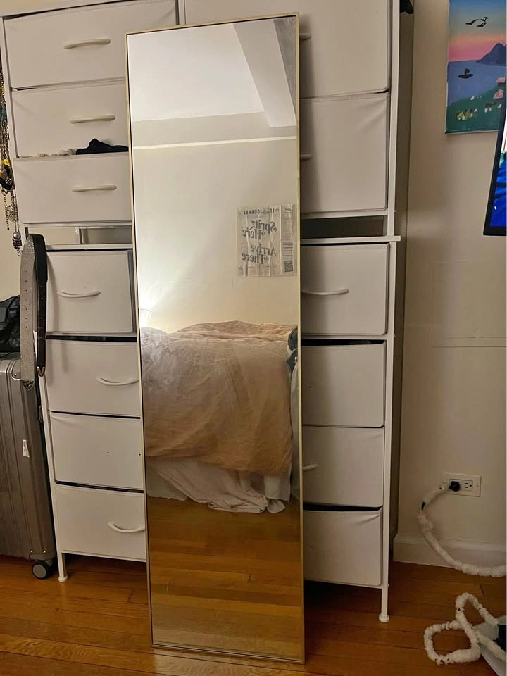 Gold framed full length mirror