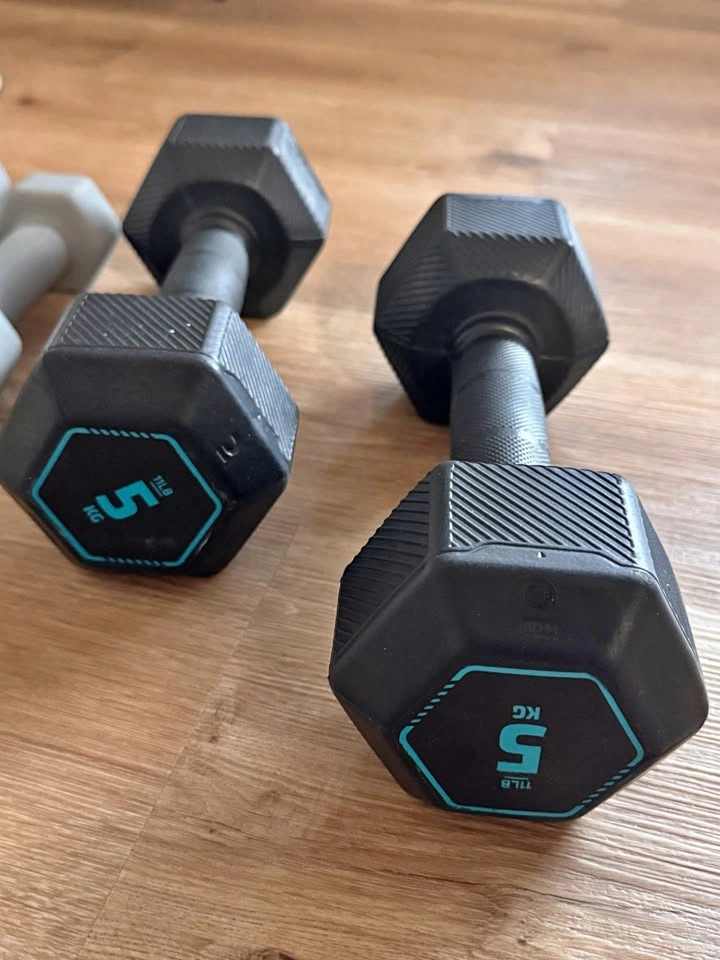 GoZone 3 lb & Decathlon 5 kg Hex Dumbbells (Pair)