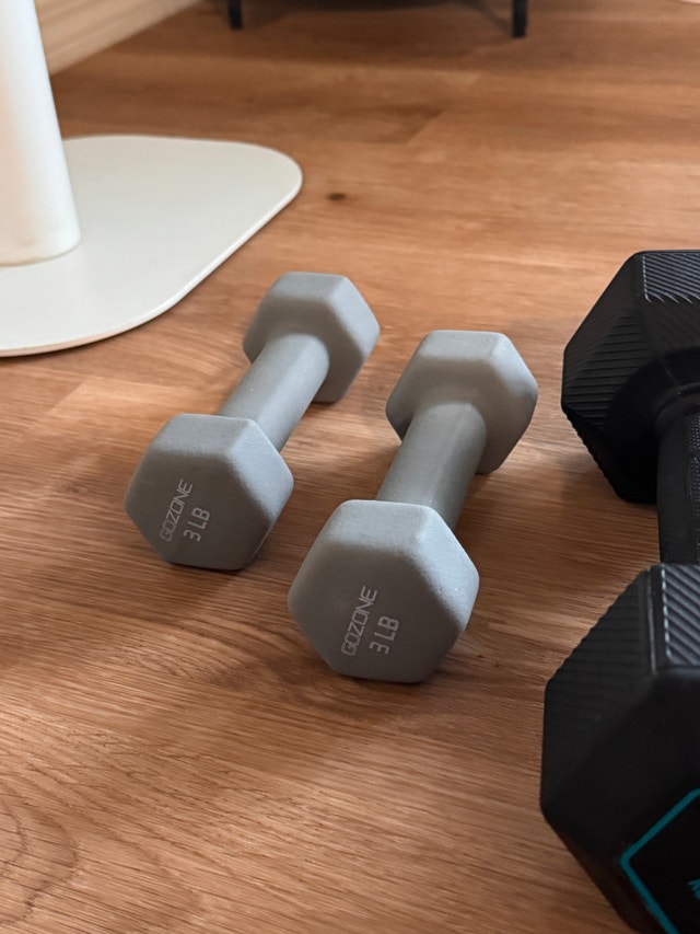GoZone 3 lb & Decathlon 5 kg Hex Dumbbells (Pair) - photo 3